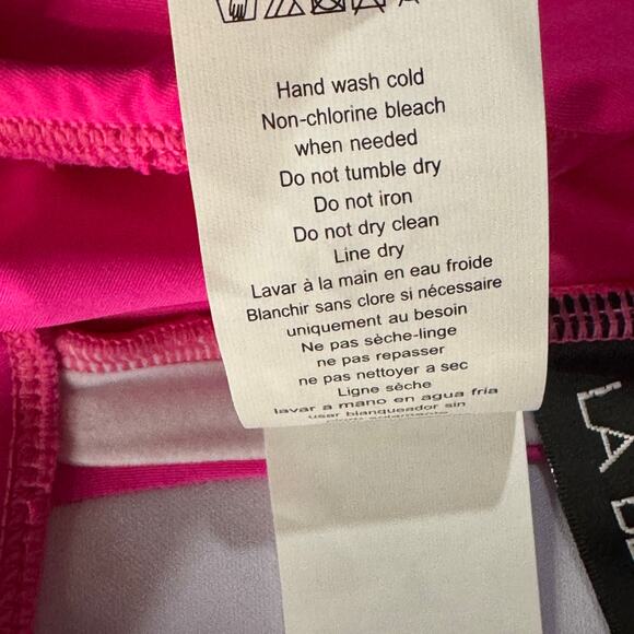 La Blanca SZ 12 Island Goddess Bandeau Bikini Swim Top UPF 50+ Ruffled Pop Pink - Picture 8 of 8